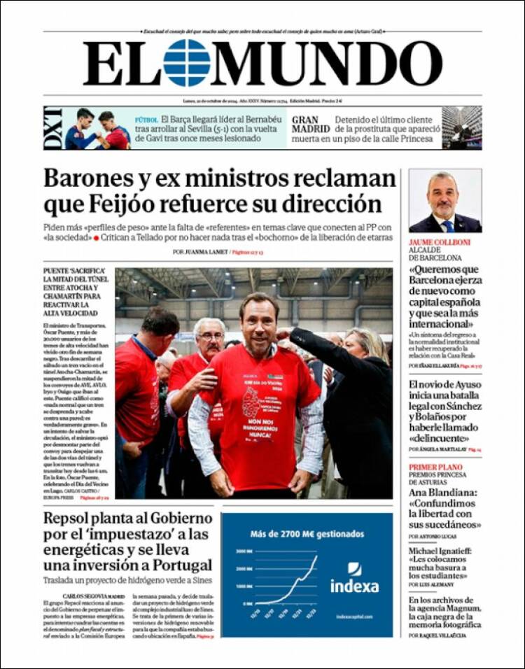 Portada de El Mundo (España)