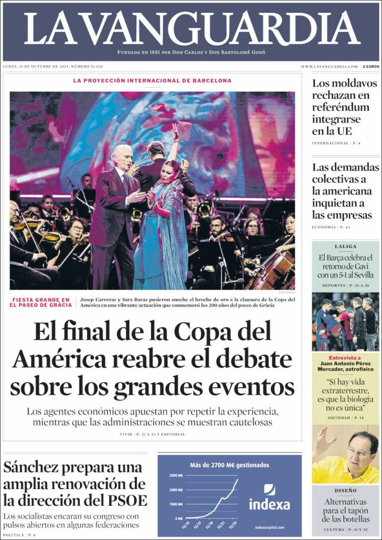 Portada de La Vanguardia (España)