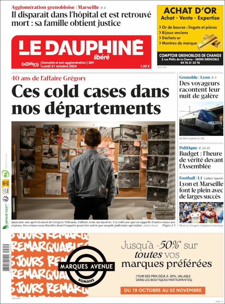 Portada de Le Dauphiné Libéré (Francia)