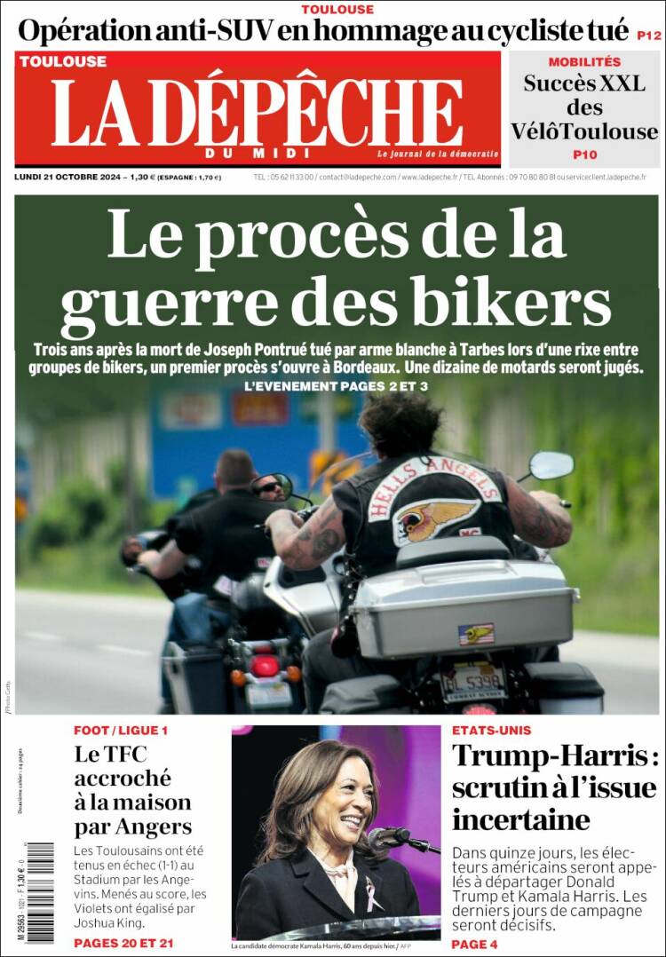 Portada de La Dépêche du Midi (Francia)