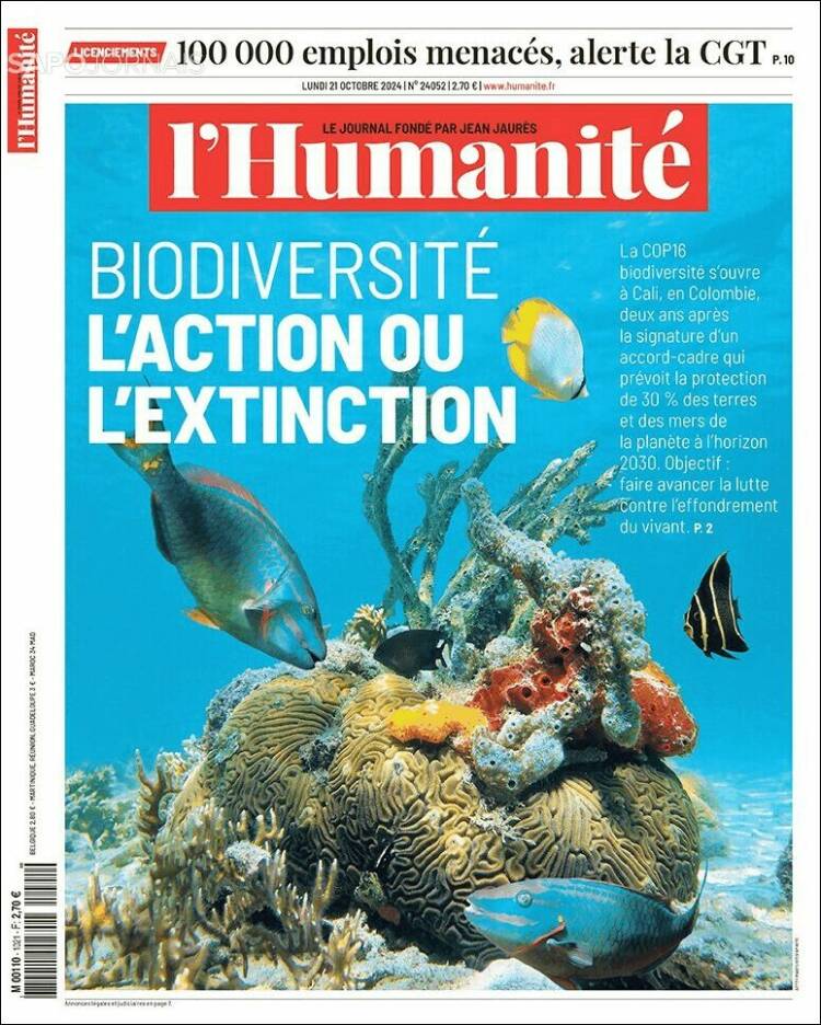 Portada de l'Humanite (Francia)