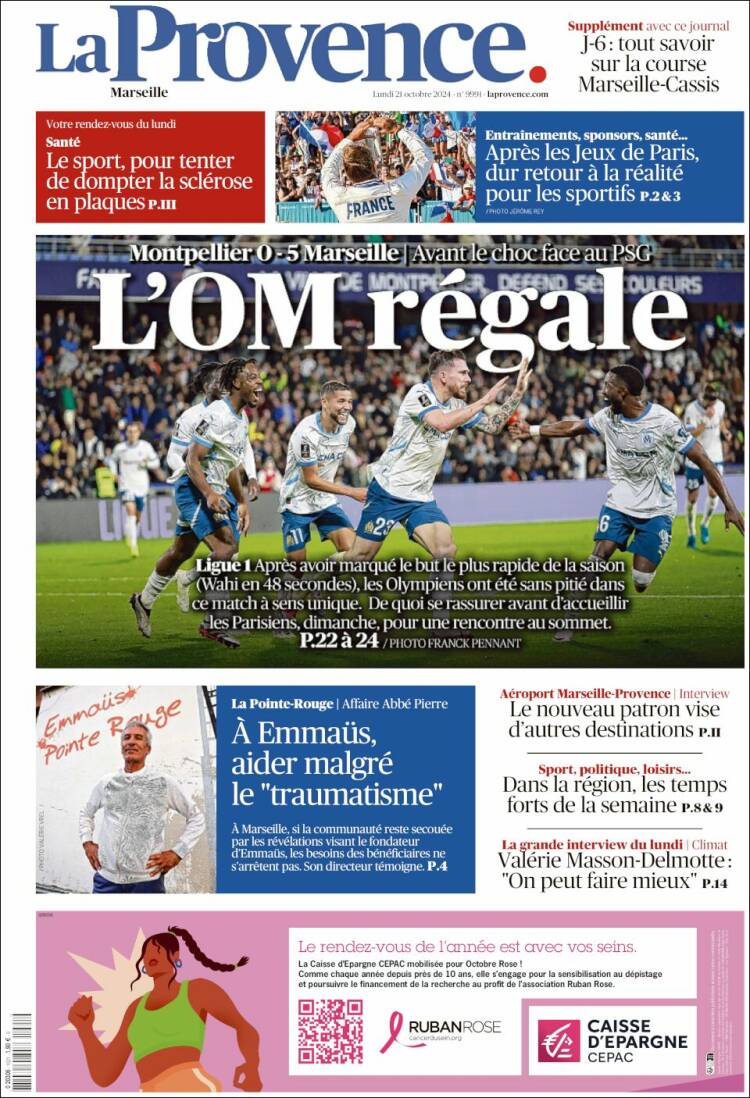 Portada de La Provence (Francia)