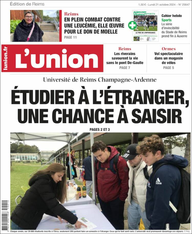 Portada de L'Union (Francia)