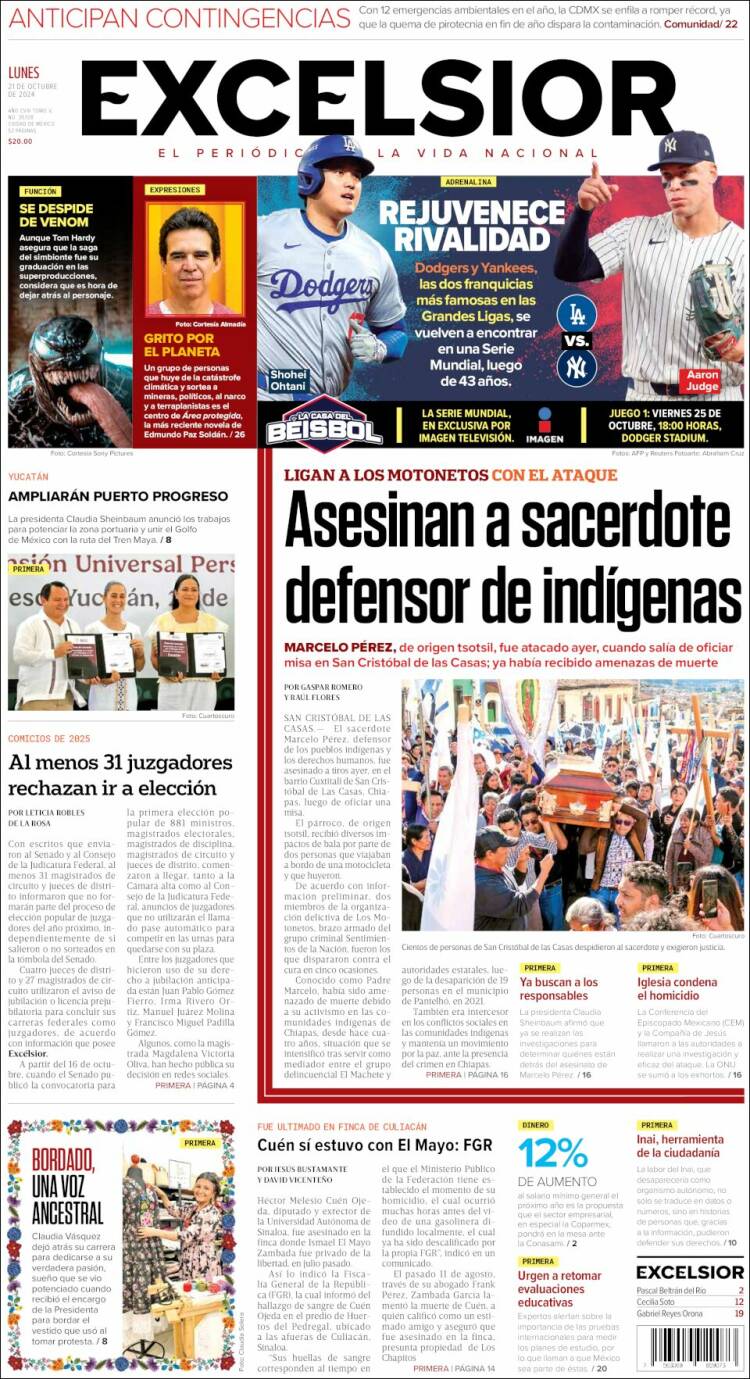 Portada de Excelsior (M&eacute;xico)