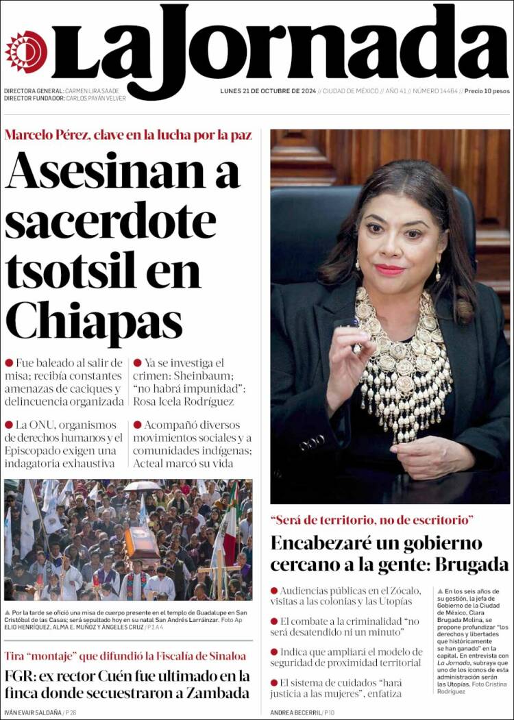 Portada de La Jornada (M&eacute;xico)