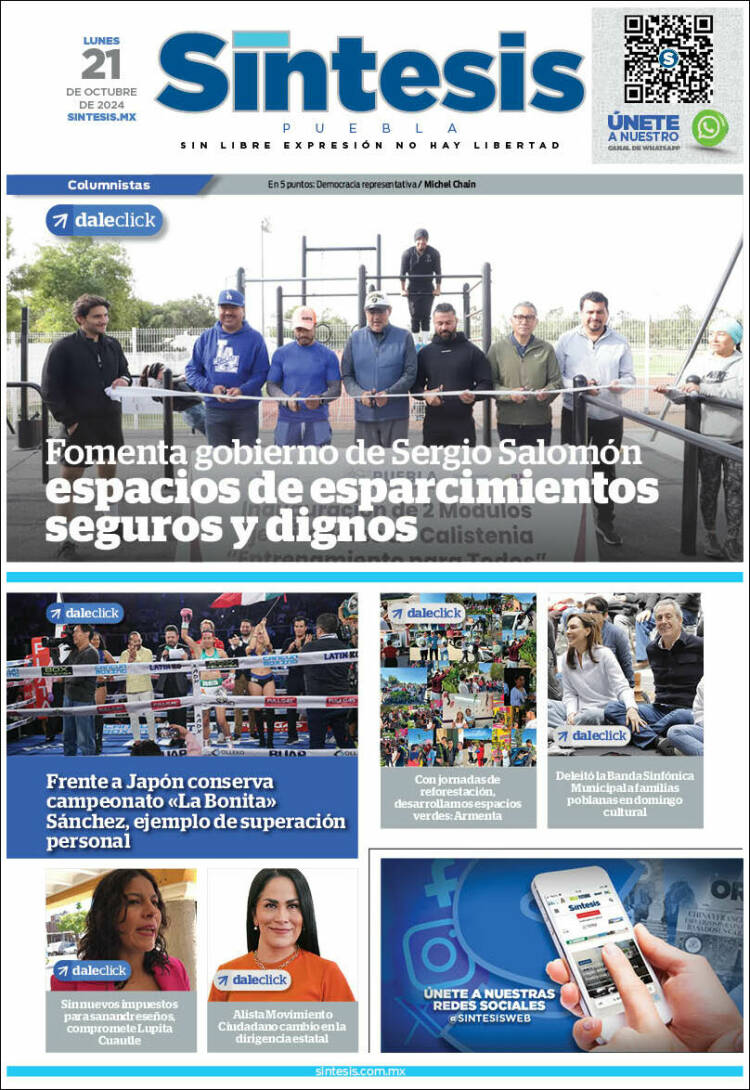 Portada de Síntesis - Puebla (M&eacute;xico)