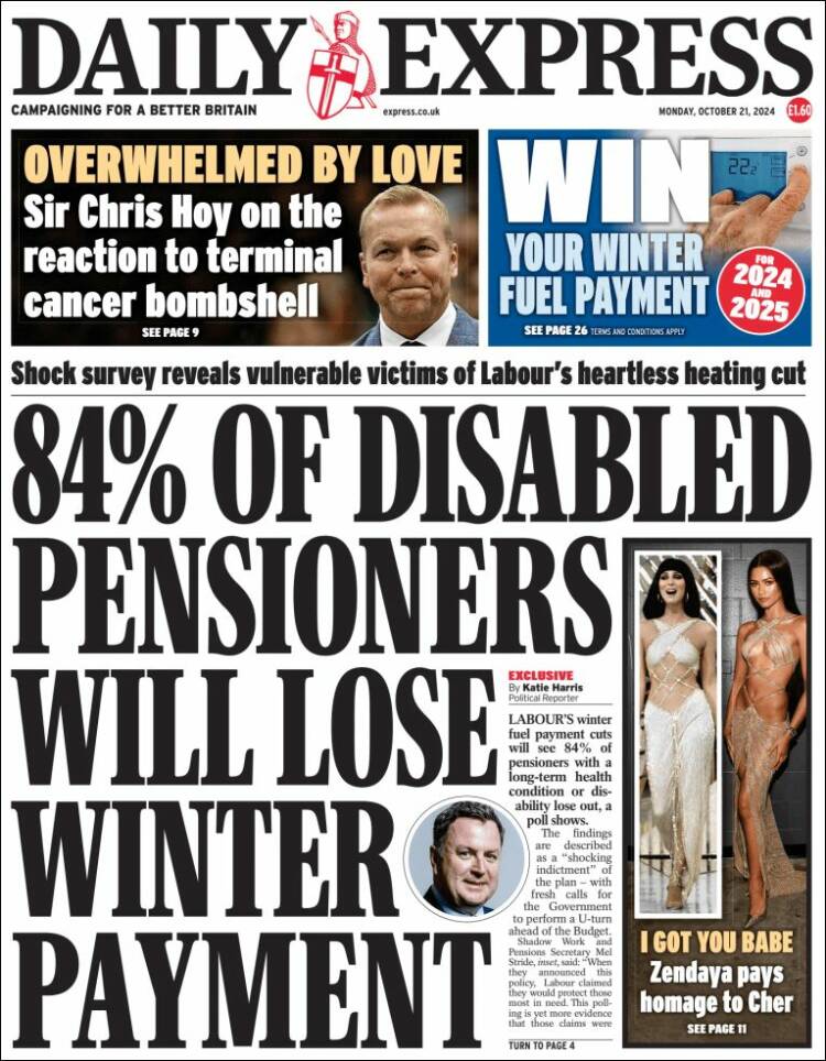 Portada de Daily Express (Reino Unido)