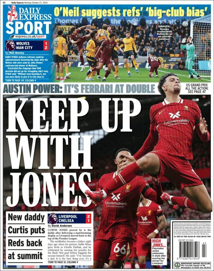 Portada de Express Sport (Reino Unido)