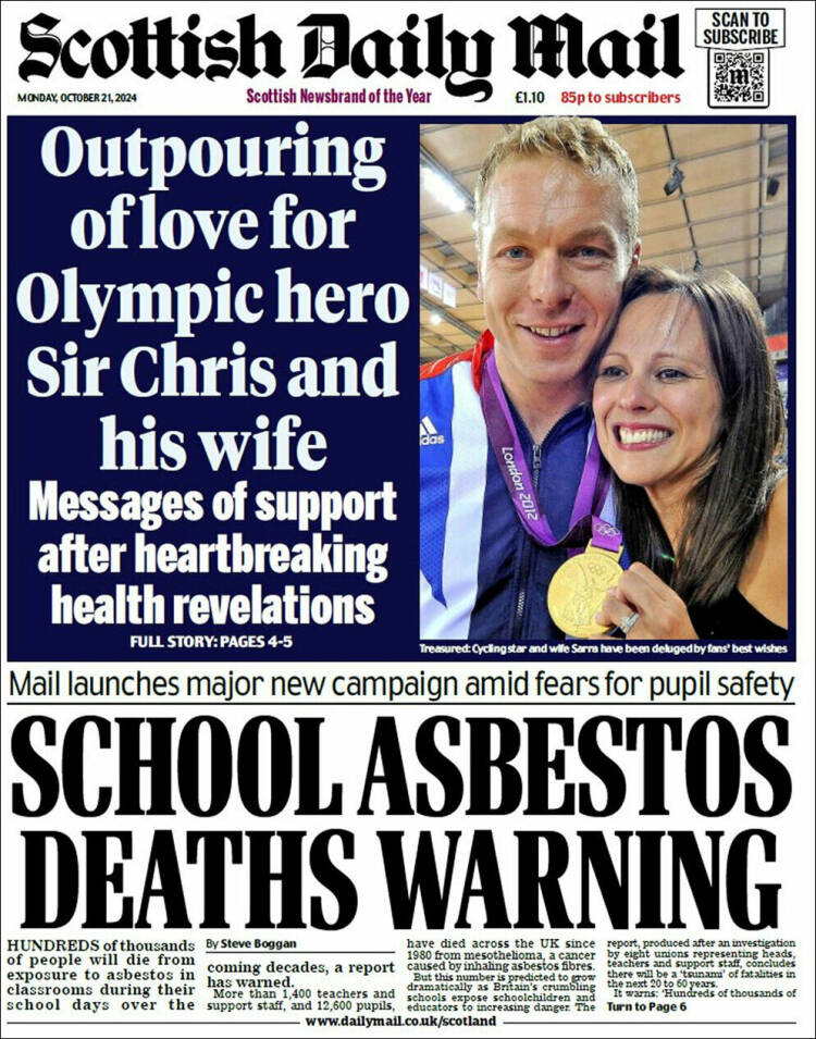 Portada de Scottish Daily Mail (Reino Unido)