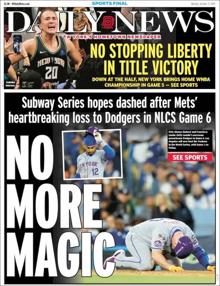 Portada de Daily News - New York (USA)