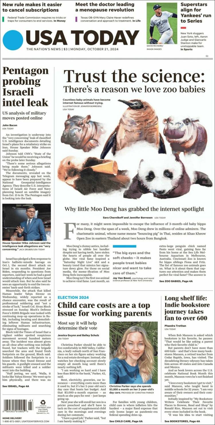 Portada de USA Today (USA)