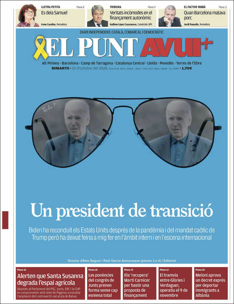 Portada de El Punt Avui (Espa&ntilde;a)