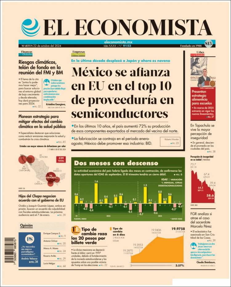 Portada de El Economista (México)