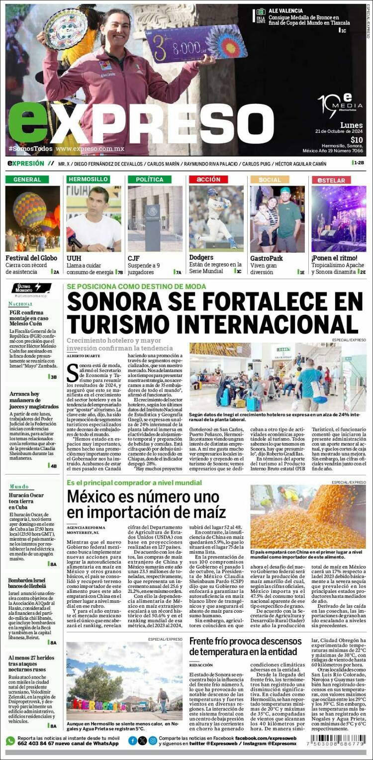 Portada de Expreso (México)