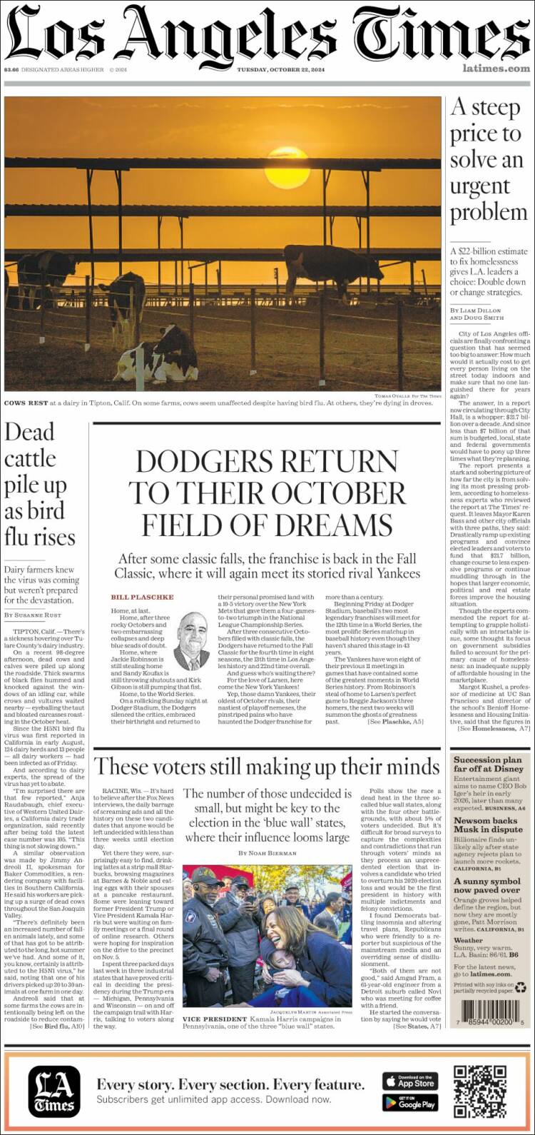 Portada de Los Angeles Times (USA)