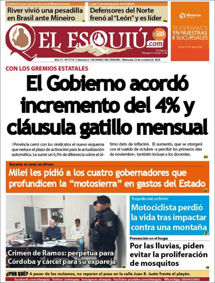Portada de El Esquiu (Argentina)