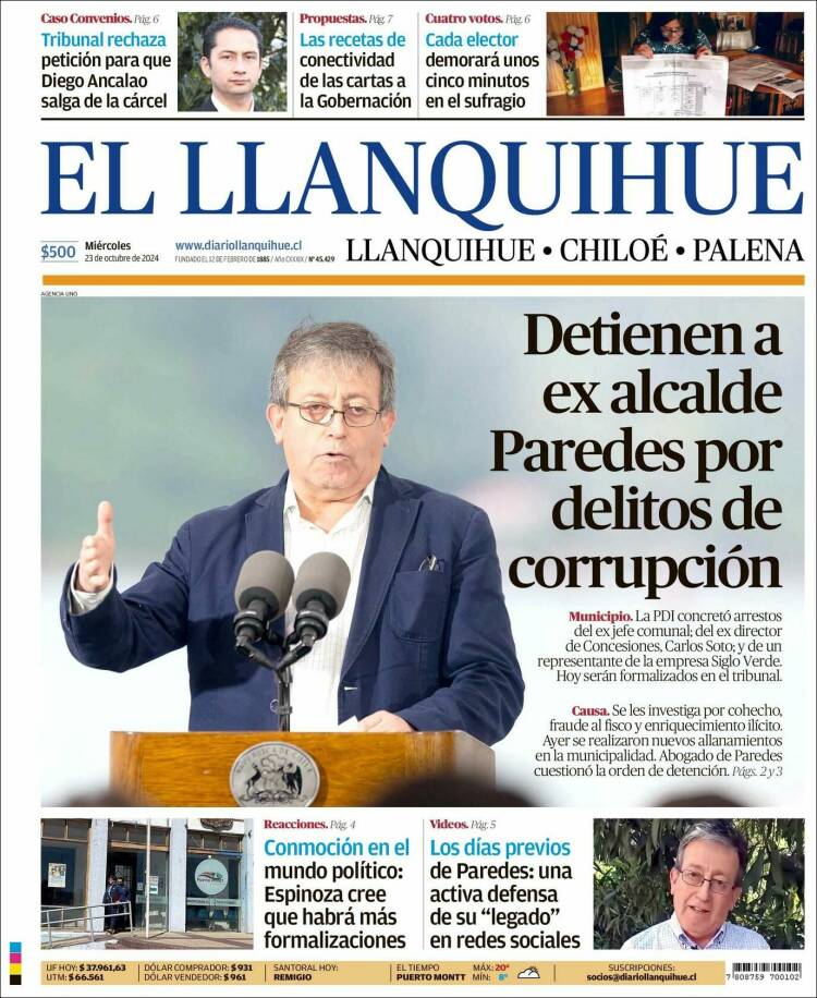 Portada de El Llanquihue (Chile)