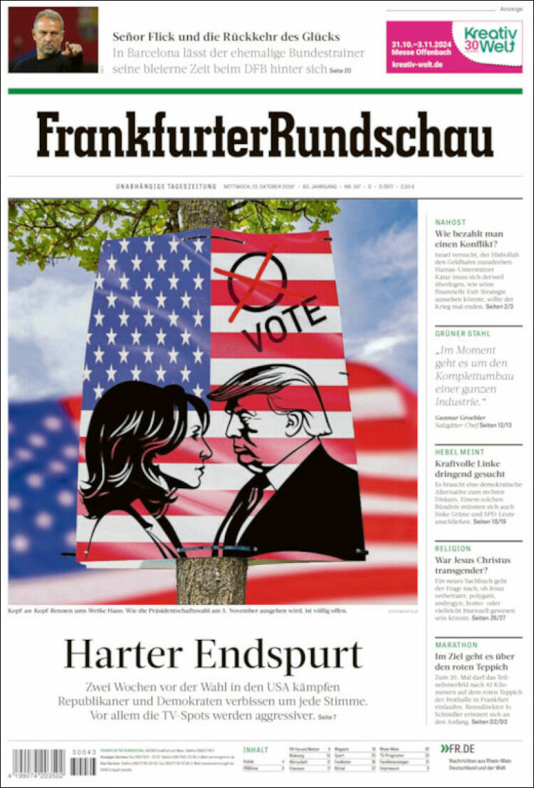 Portada de Frankfurter Rundschau (Alemania)