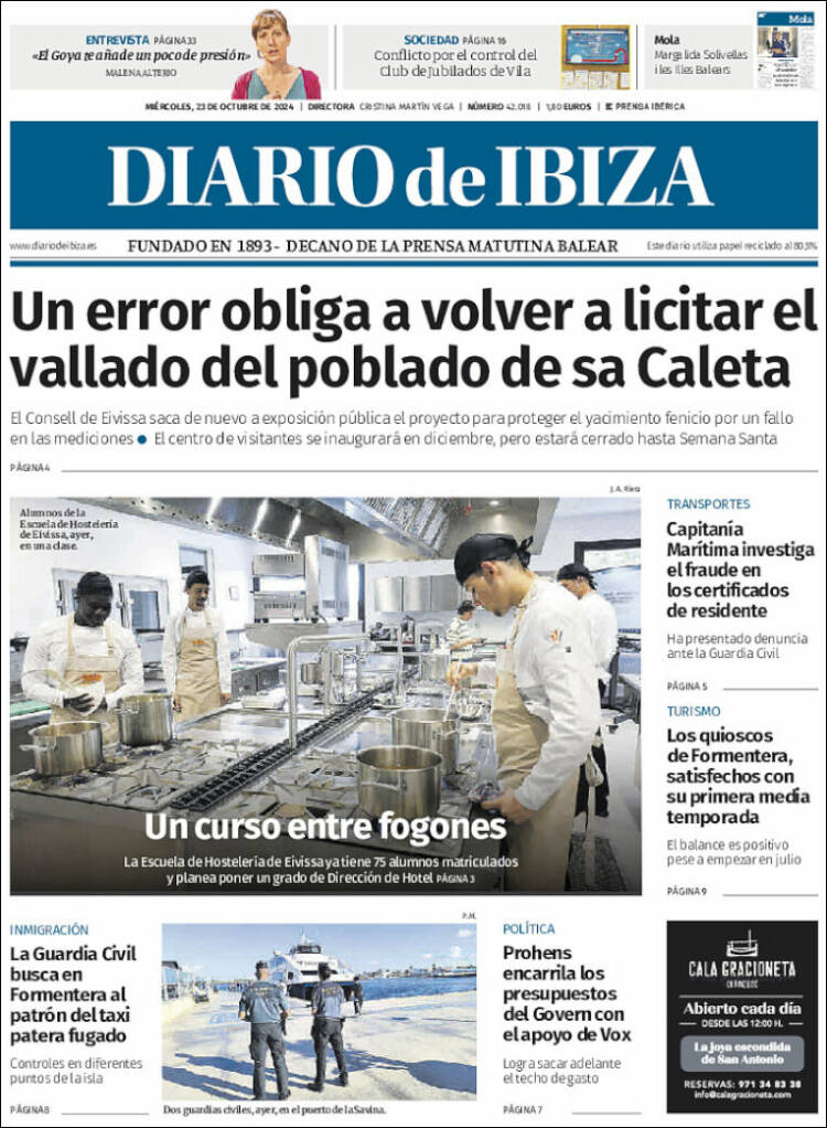 Portada de Diario de Ibiza (España)
