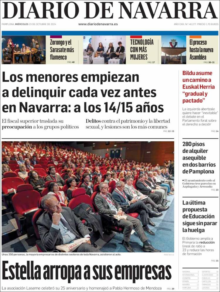 Portada de Diario de Navarra (España)
