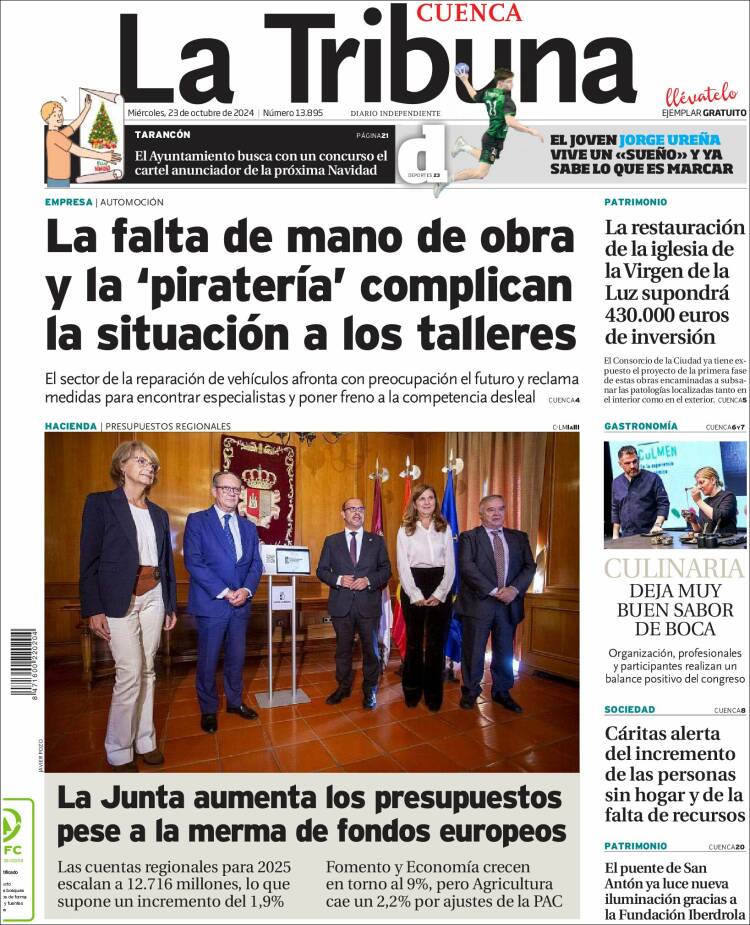 Portada de La Tribuna de Cuenca (España)