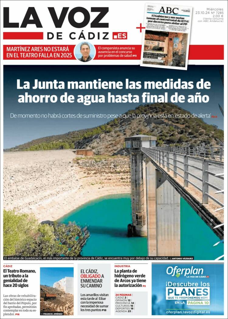 Portada de La Voz de Cádiz (España)
