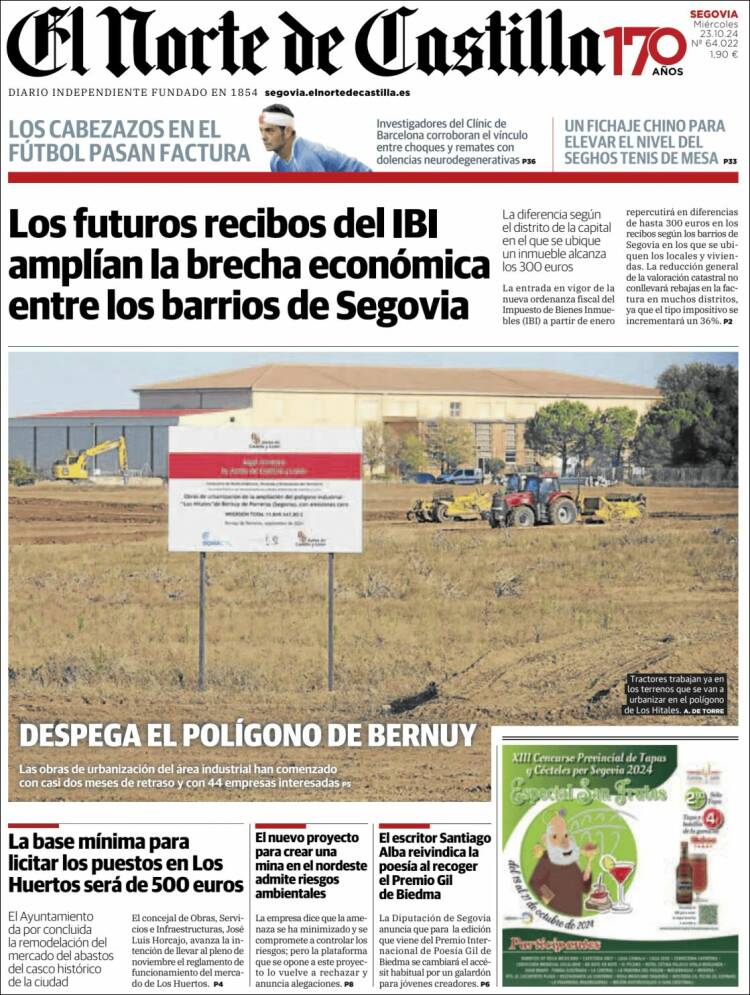 Portada de Norte de Castilla - Segovia (España)