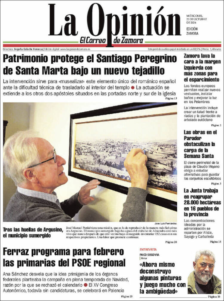 Portada de La Opinión - El Correo de Zamora (España)