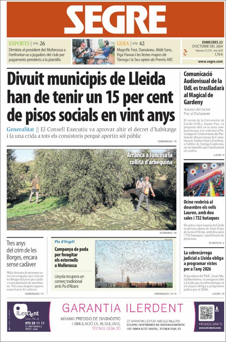 Portada de Segre (España)