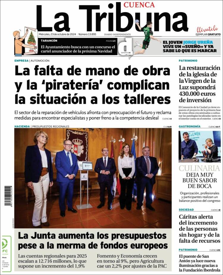 Portada de La Tribuna de Cuenca (España)