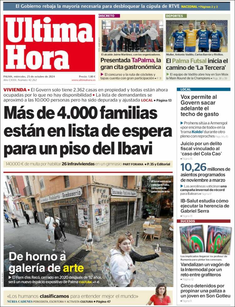 Portada de Última Hora (España)