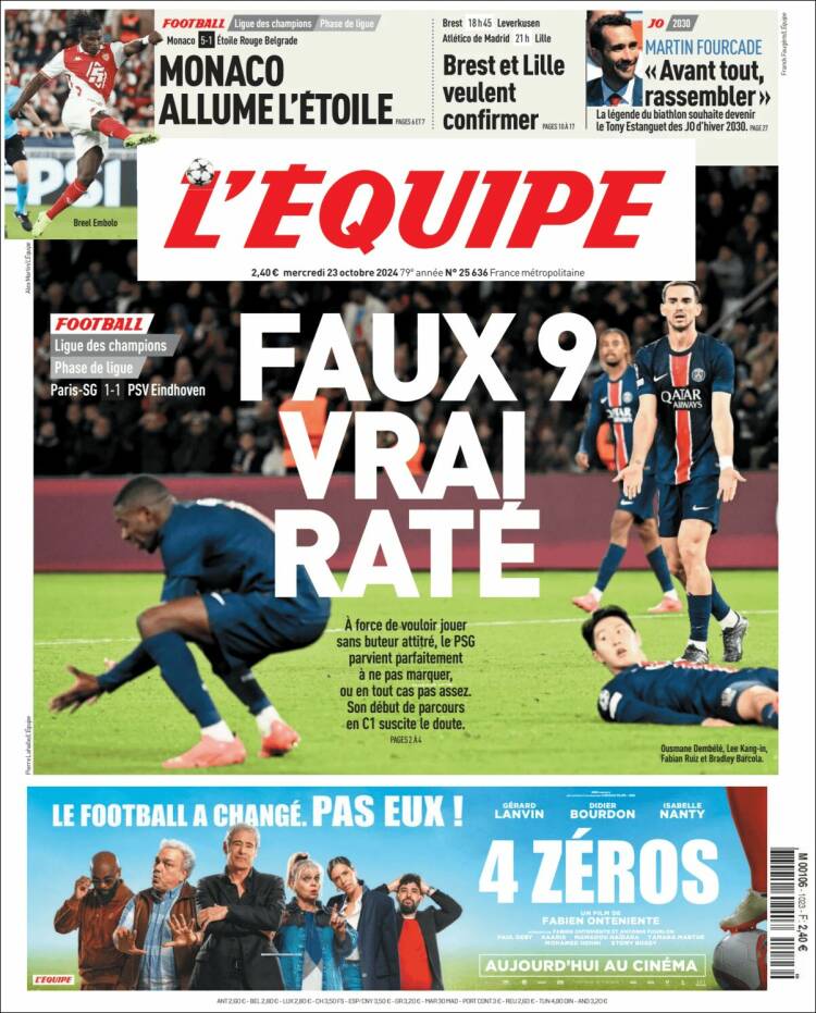 Portada de L'Equipe (France)