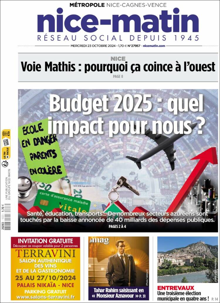 Portada de Nice-Matin (France)