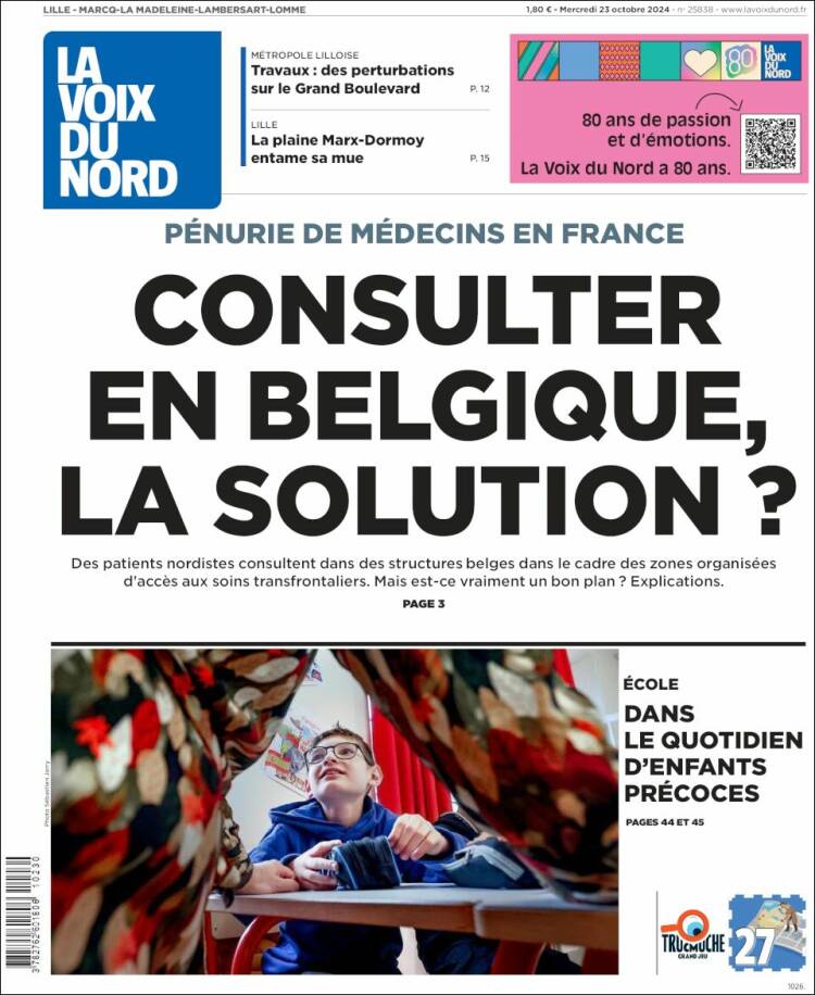 Portada de La Voix du Nord (France)