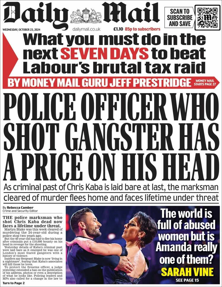 Portada de Daily Mail (Reino Unido)