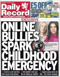 Portada de Daily Record (Reino Unido)