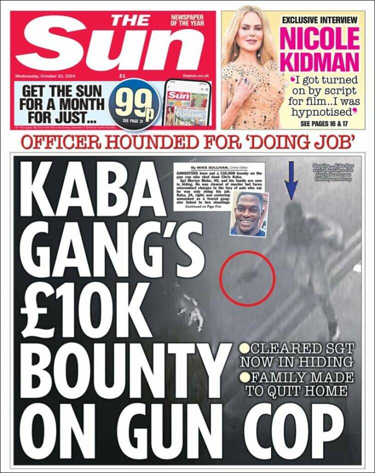 Portada de The Sun (Reino Unido)