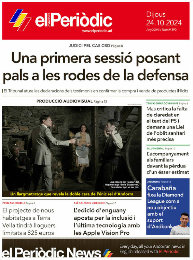 Portada de El Periòdic d'Andorra (Andorra)
