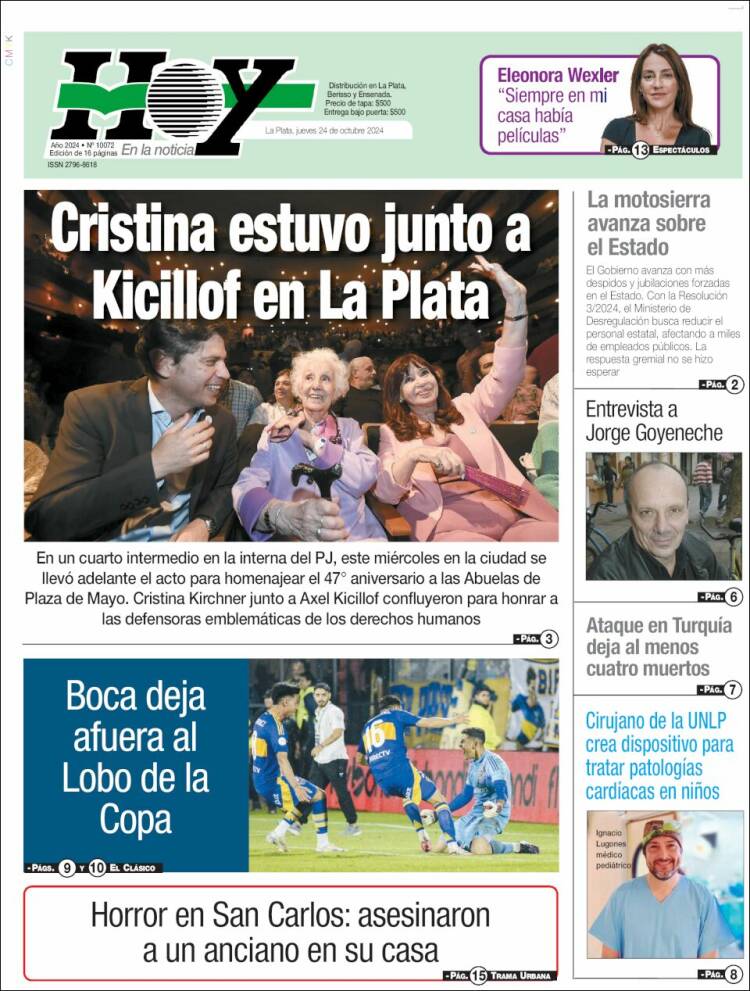 Portada de Diario Hoy (Argentina)