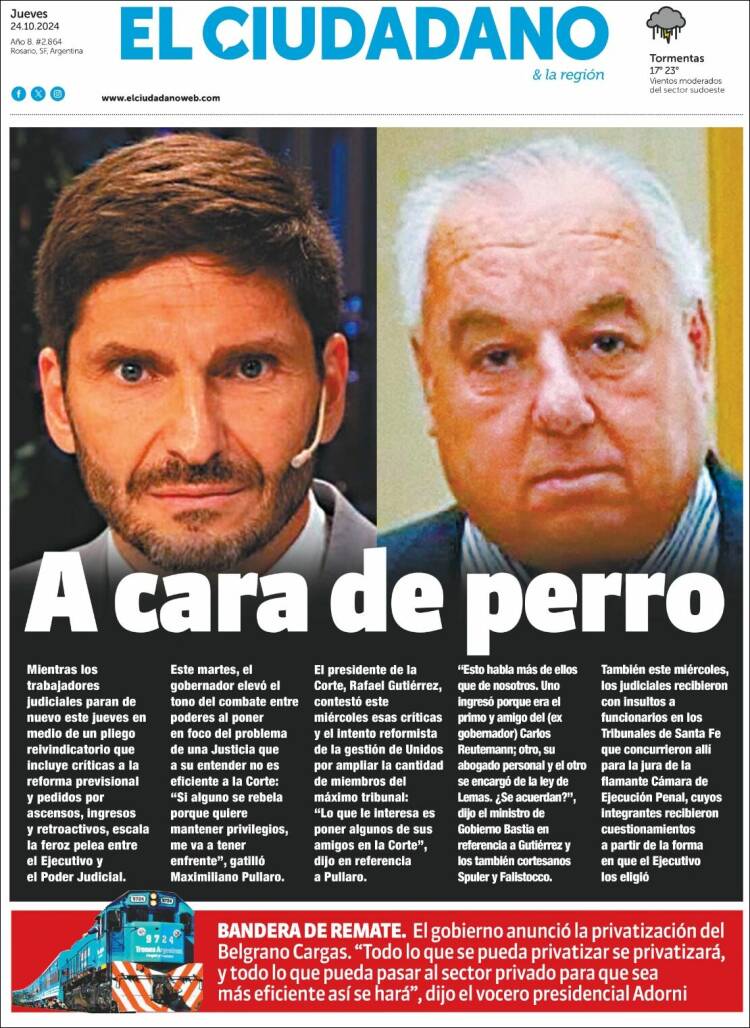 Portada de Diario El Ciudadano (Argentina)