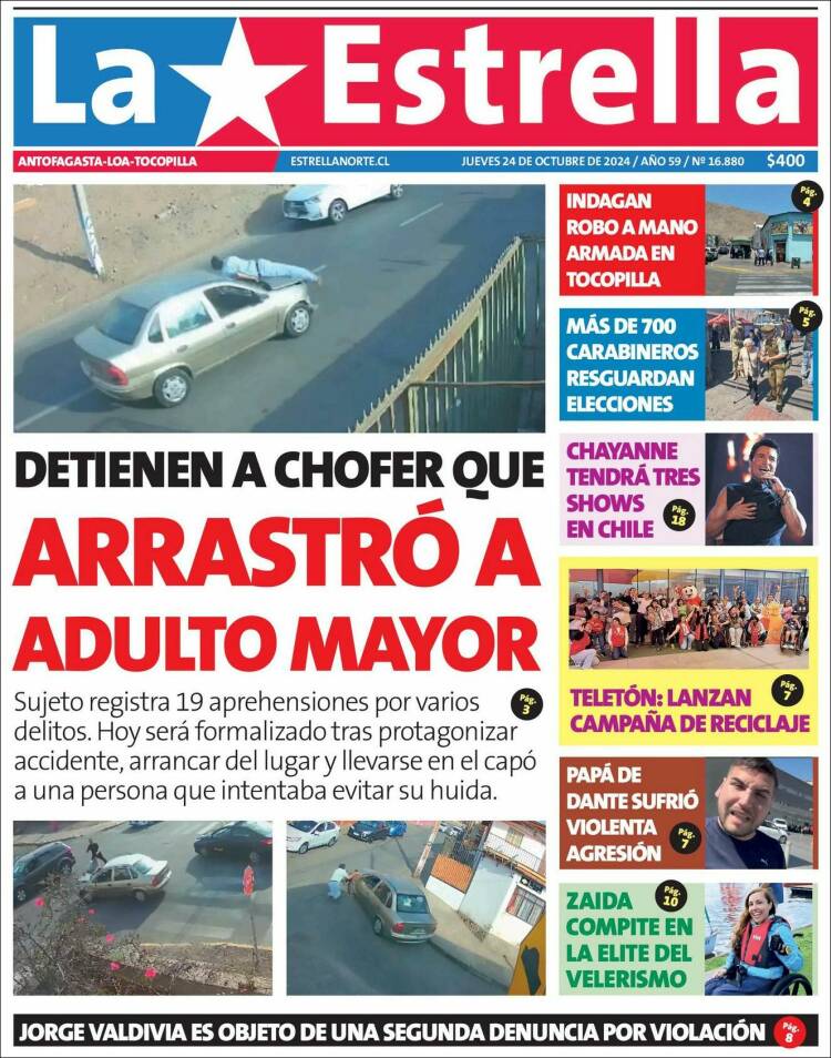 Portada de La Estrella de Tocopilla (Chile)