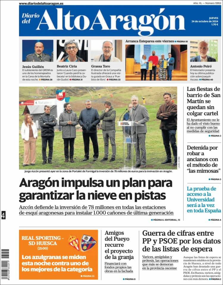 Portada de Diario del AltoAragón (España)