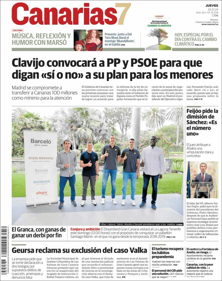 Portada de Canarias 7 (España)