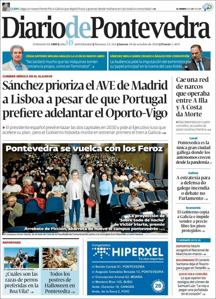 Portada de Diario de Pontevedra (España)