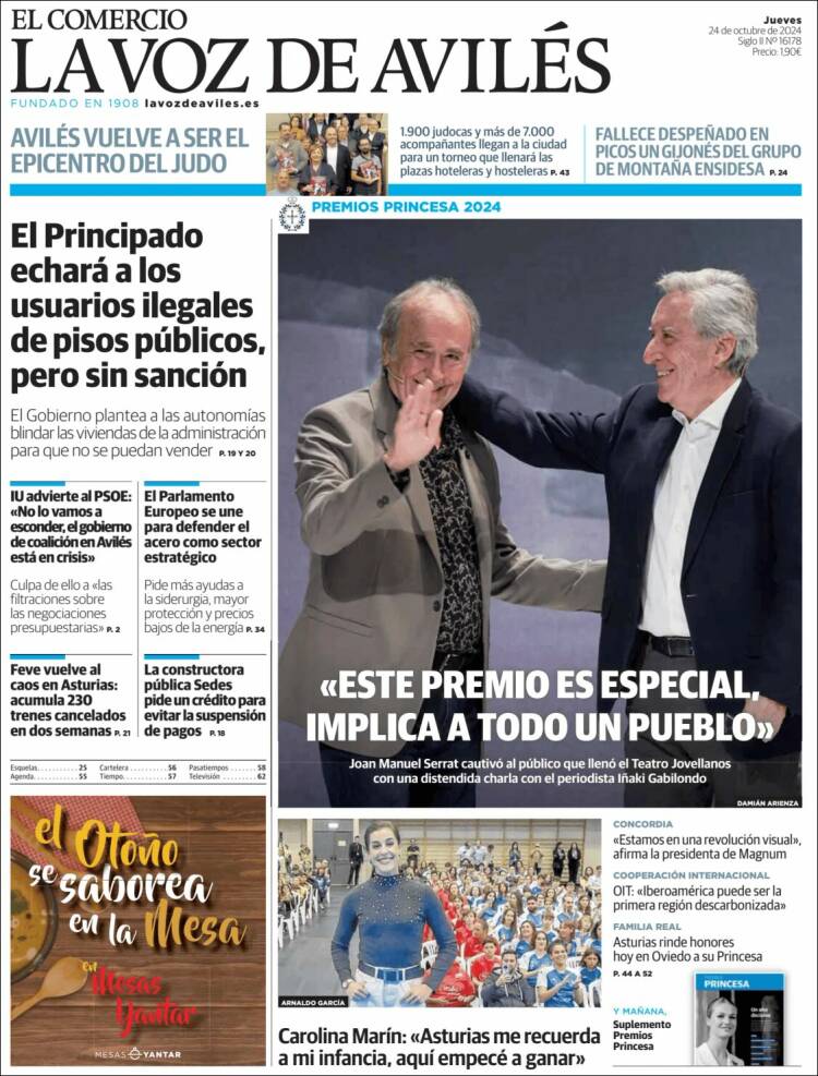 Portada de El Comercio - Avilés (España)