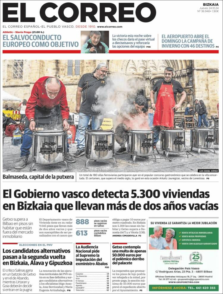 Portada de El Correo (España)