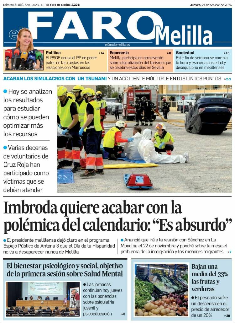 Portada de El Faro de Melilla (España)