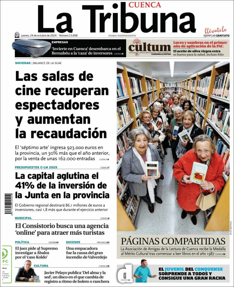 Portada de La Tribuna de Cuenca (España)