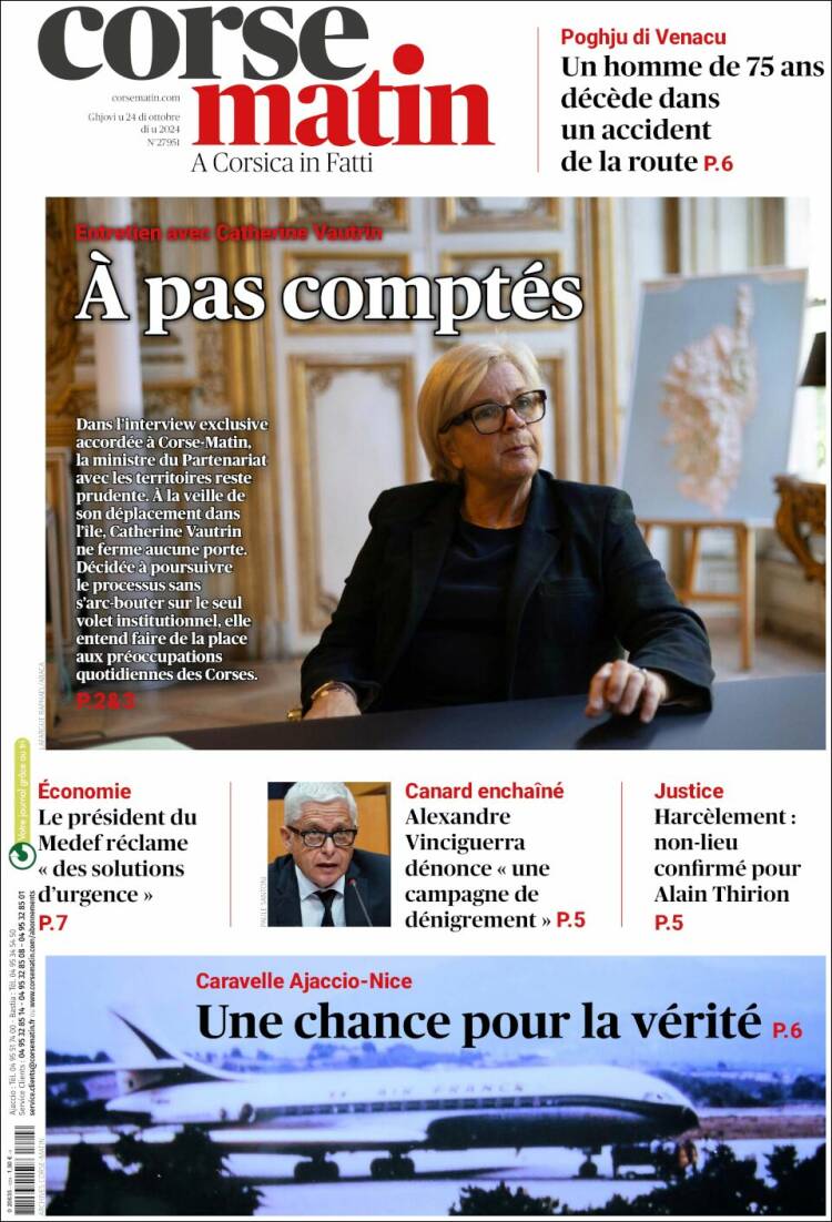 Portada de Corse-Matin (France)