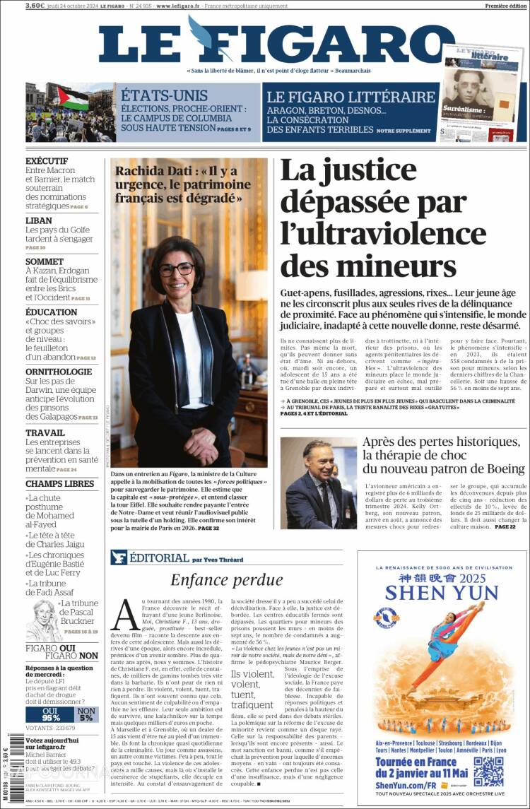 Portada de Le Figaro (Francia)